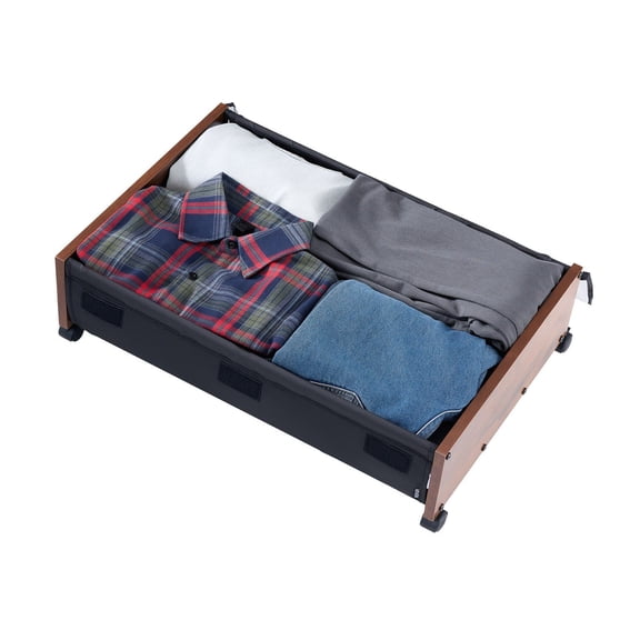 2 Pack Under Bed Storage with Wheels, 25.6x18.1x7.1 Inch Rolling Storage Bins with Clear Top, Metal Frame, Handles and Lockable Casters, Large Capacity Organizer for Clothes, Shoes, Toys, Blankets
