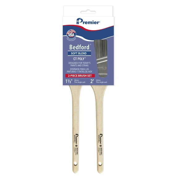 2 Pack Bedford CT Poly Thin Angle Sash Household Paintbrush, Polyester