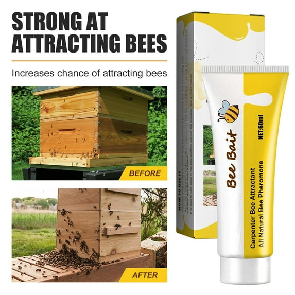 60ml Carpenter Bee Bait - All Natural Pheromone Attractant for Trap Collection (2 Tubes)