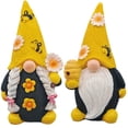 thumbnail image 1 of 2 Pack Bee Gnome Figurines Spring Bumble Bee Gnome Decor Scandinavian Tomte Swedish Nisse Resin Statue for Tabletop Tiered Tray Farmhouse Home Decoration Honey Bee Gift, 1 of 6