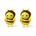 thumbnail image 1 of 2-Pack Bee Plush Keychain Bumblebee Stuffed Animal Backpack Charm Mini Plush Doll Hanging Ornament for Bags Keys Wallets Yellow Bee Decorative Accessory, 1 of 7