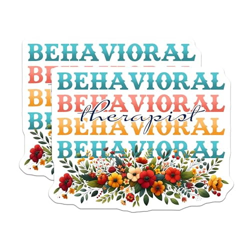 (2 Pack) Behavioral Therapist Magnets - Floral Motivational Magnets - Positive Quote Magnets - 5" On Longest Side - for Cars, Refrigerators, Toolboxes, Lockers - Made in USA BMCS3174