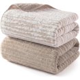 2 Pack Beige Bath Towels Set, Double-Sided Design | Ultra Soft, Super ...