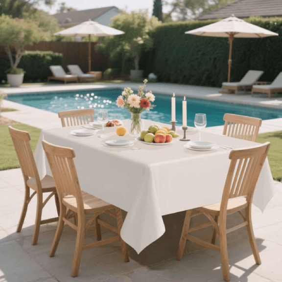 2 Pack Beige Tablecloth Disposable 54 x 108 Inch Beige Plastic Table Cloth Disposable Waterproof Rectangle Table Cover for Party Birthday Camping Picnic Tablecloths