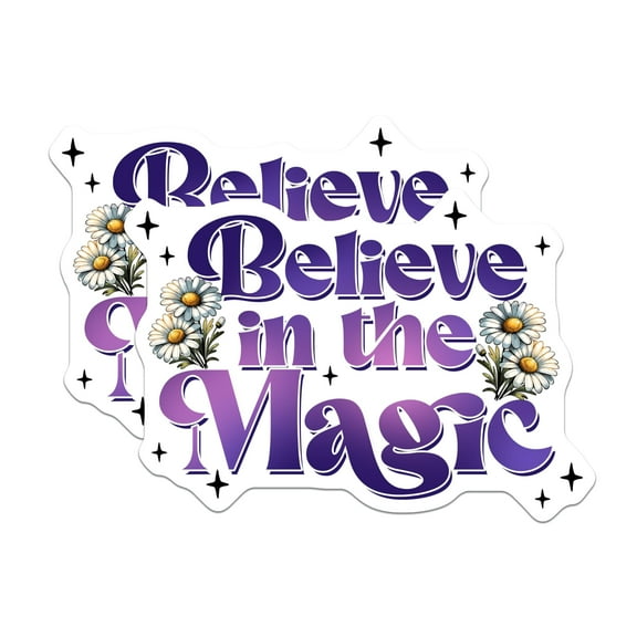 (2 Pack) Believe in The Magic Magnets - 5" On Longest Side - for Cars, Fridges, Toolboxes - Made in USA - MAG8053