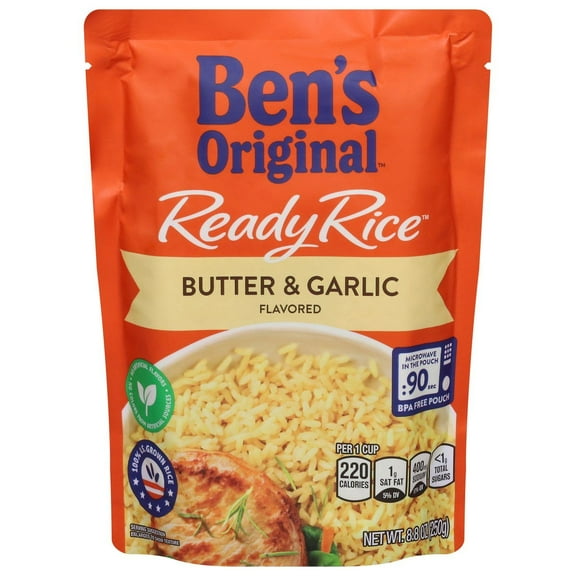 2 Pack - Ben's Original Ready Rice Butter and Garlic Flavored Rice - 8.8 oz Packaging may vary