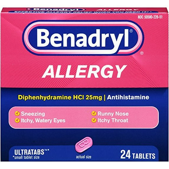 2 Pack - Benadryl Allergy Relief Ultratab Tablets 24 ea