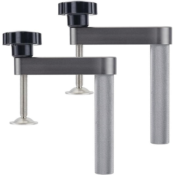 2 Pack Bench Dog Clamps 19mm Aluminium Alloy Holdfast Dog Hole Clamp Woodworking T-track Hold Down Clamps Adjustable Benchtop Quick Clamps for Woodworking Benchtop for DIY
