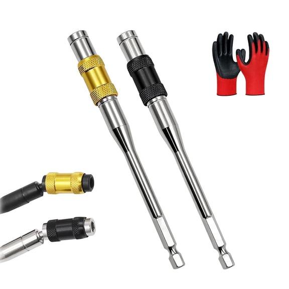 2 Pack Bendable Drill Bit Extension Rod, 2026 New Bit Extension, Versatile Drill Holder for Tight Spaces, Long Screwdriver Extender Rod for DIY Users