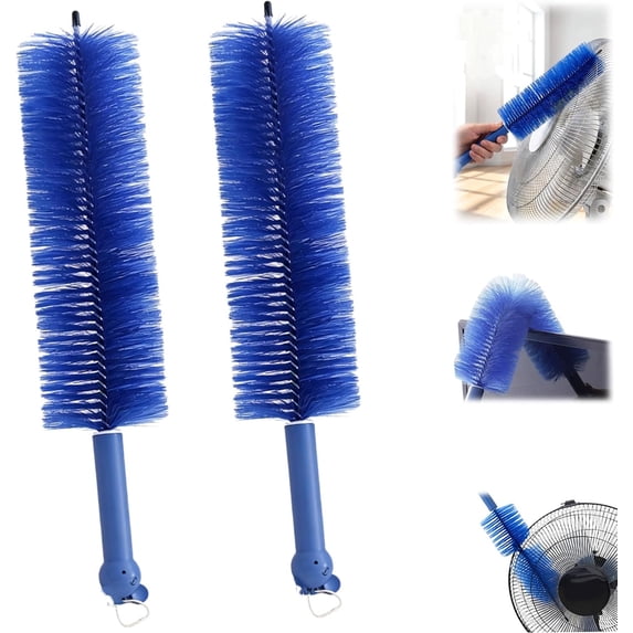 2 Pack Bendable Microfiber Fan Cleaning Brush, Reusable Washable Dust Remover, Flexible Duster for Electric Fan Air Conditioner Car Vents Blinds Curtain