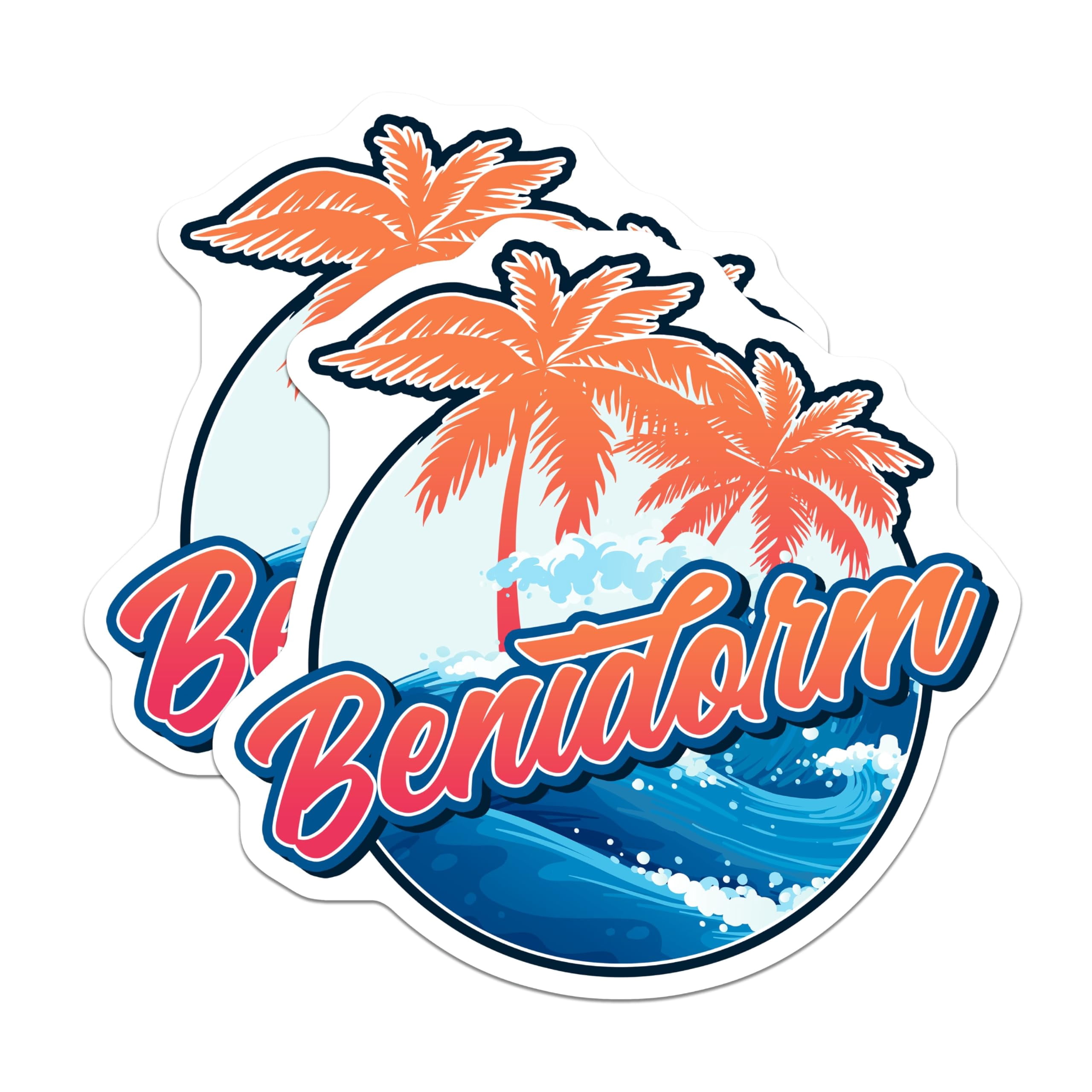 (2 Pack) Benidorm Stickers - Travel Souvenir Decals - Vacation ...