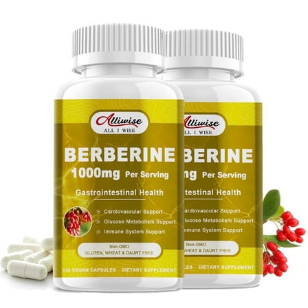 (2 Pack)Berberine Supplements, Plus Ceylon Cinnamon,Berberine HCI for Blood Sugar Support, Immune & Heart Health, 120 Pills