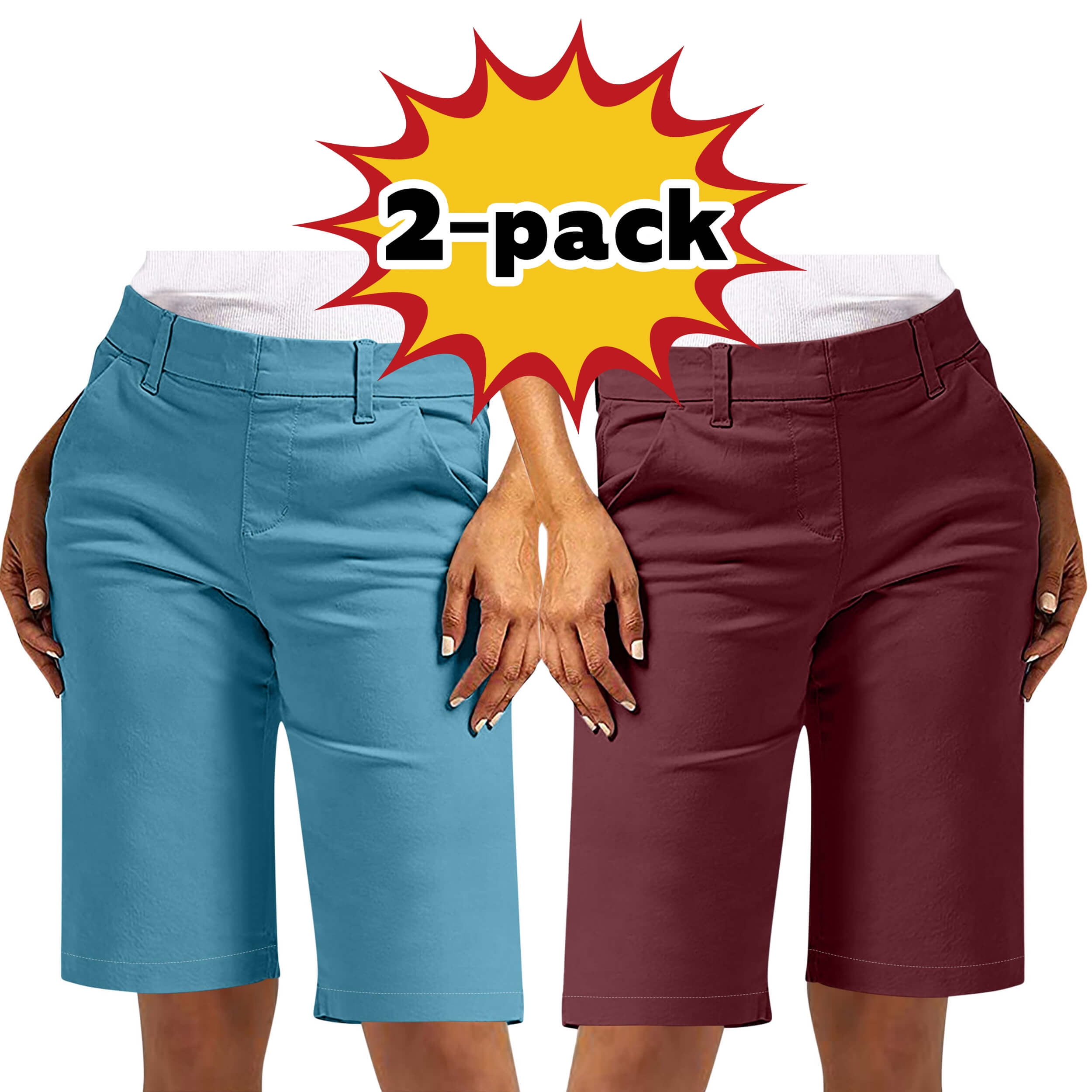 Bronson High Waist Bermuda Chino Shorts