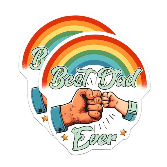 (2 Pack) Best Dad Ever Magnets - Father's Day Decor - Unique Dad Appreciation - Cool Dad Gifts - 5" On Longest Side - for Cars, Fridges, Toolboxes - Made in USA