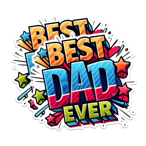 (2 Pack) Best Dad Ever Magnets - Father's Day Magnets - Bright Colorful Design Magnets- 5" On Longest Side - for Fridges, Toolboxes, Cars - Made in USA - MAG2698