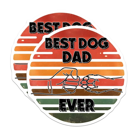 (2 Pack) Best Dog Dad Ever Magnets - Fun Dog Lover - Pet Parent - Dog Dad Gifts - 5" On Longest Side - for Cars, Refrigerators, Toolboxes, Lockers - Made in USA BMCS3241
