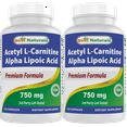 thumbnail image 1 of 2 Pack Best Naturals Acetyl L-Carnitine and Alpha Lipoic Acid 750 mg 120 Capsules, 1 of 7