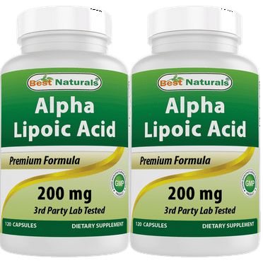 2 Pack Best Naturals Alpha Lipoic Acid 200 Mg 120 Capsules