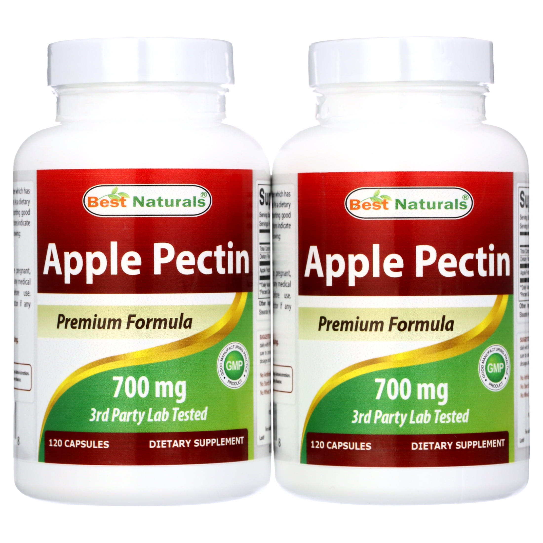 2 Pack Best Naturals Apple Pectin 700 mg 120 Capsules
