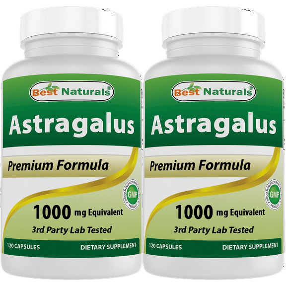 2 Pack Best Naturals Astragalus 1000 mg 120 Capsules