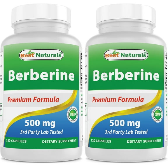 2 Pack Best Naturals Berberine 500mg 120 Capsules | Supports Immune Function, Cardiovascular & Gastrointestinal Function