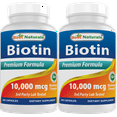 thumbnail image 1 of 2 Pack Best Naturals Biotin 10000 mcg 200 Capsules | (Total 400 Capsules), 1 of 7