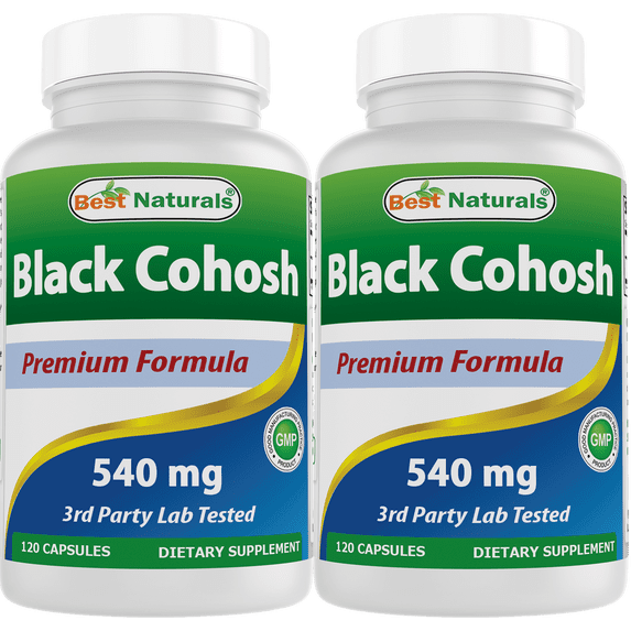 2 Pack Best Naturals Black Cohosh 540 mg 120 Capsules