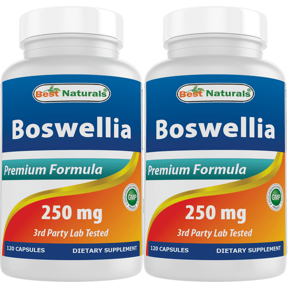 2 Pack Best Naturals Boswellia 250 mg 120 Capsules | Standardized to 65% Boswellic acid