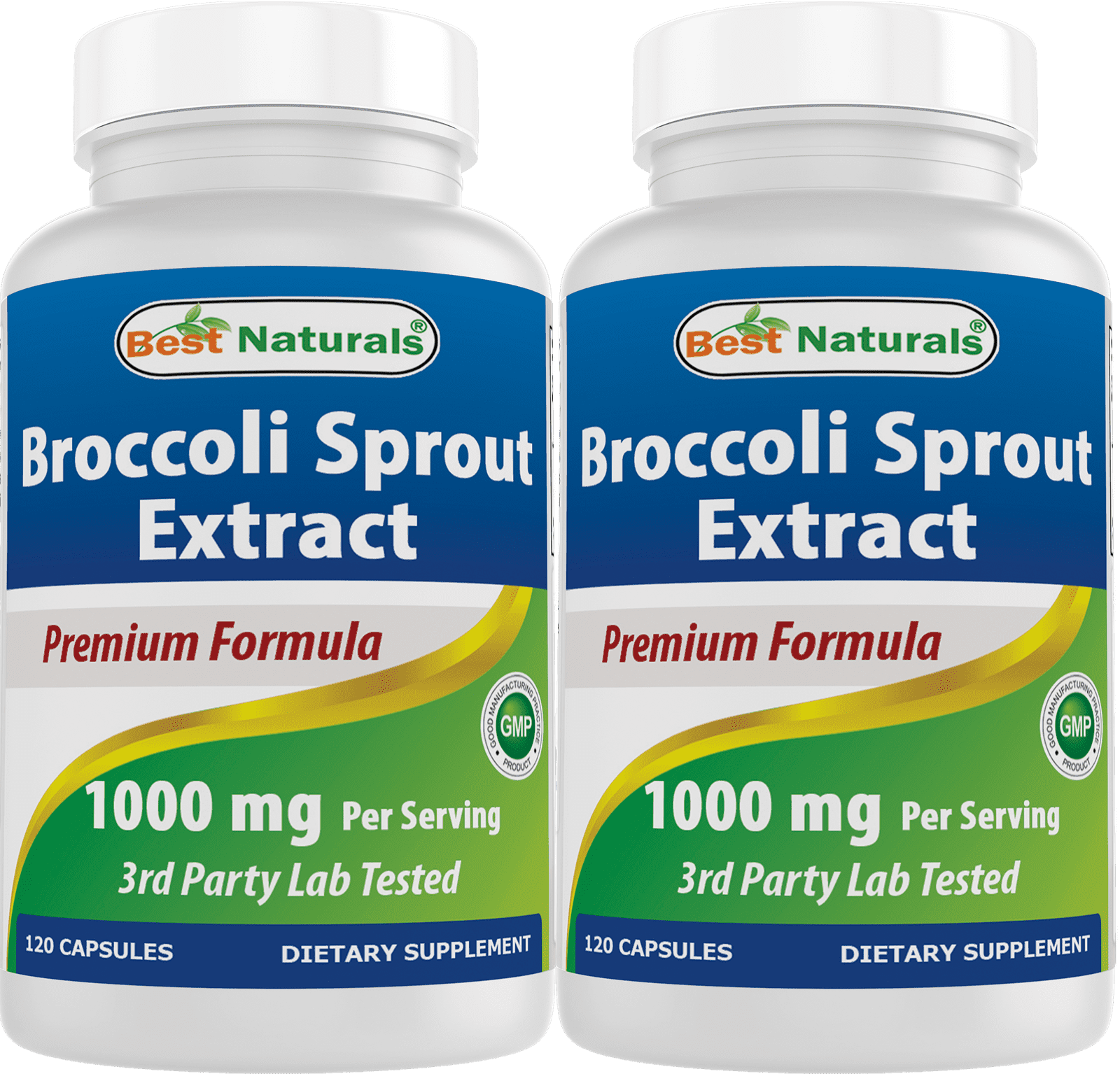 2 Pack Best Naturals Broccoli Sprouts Extract 1000 mg 120 Capsules