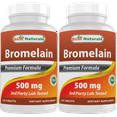 thumbnail image 1 of 2 Pack Best Naturals Bromelain Proteolytic Digestive Enzymes Supplements, 500 mg, 120 Tablets - Supports Healthy Digestion, Joint Health, Nutrient Absorption, 1 of 2