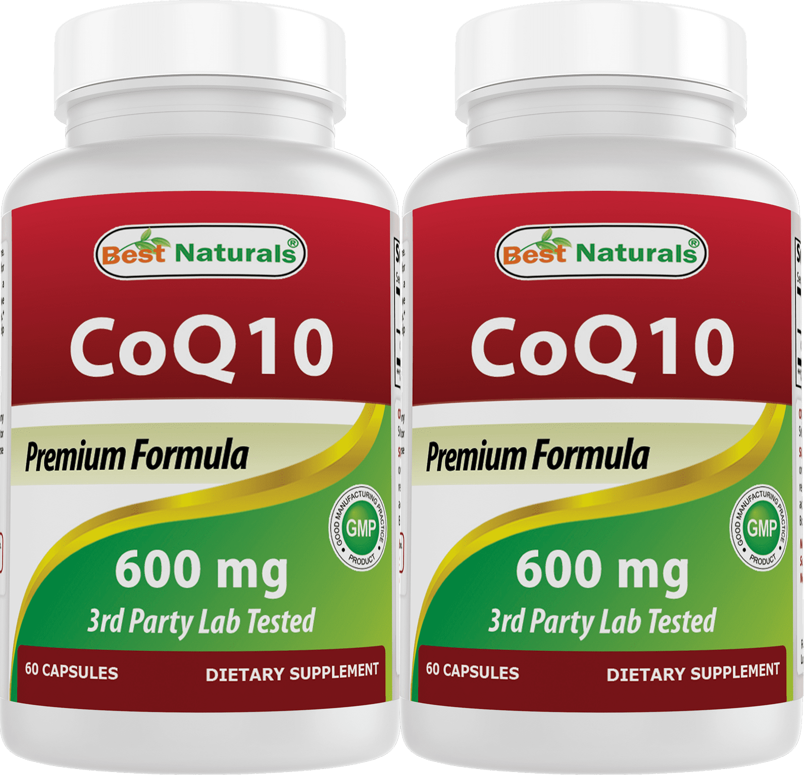 2 Pack Best Naturals COQ10 600 mg 60 Capsules