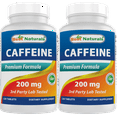 thumbnail image 1 of 2 Pack Best Naturals Caffeine 200 mg 120 Tablets | Non Habit | Proven No Crash or Jitters (Total 240 Tablets), 1 of 7