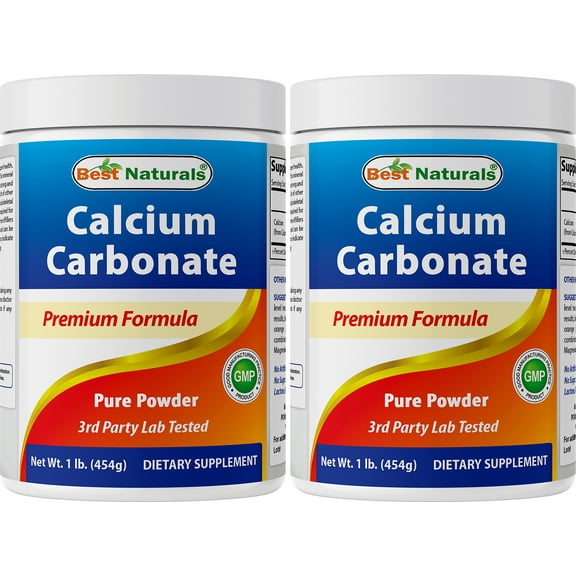 2 Pack Best Naturals Calcium Carbonate Powder 1 Pound (Total 2 Pounds) - Food Grade