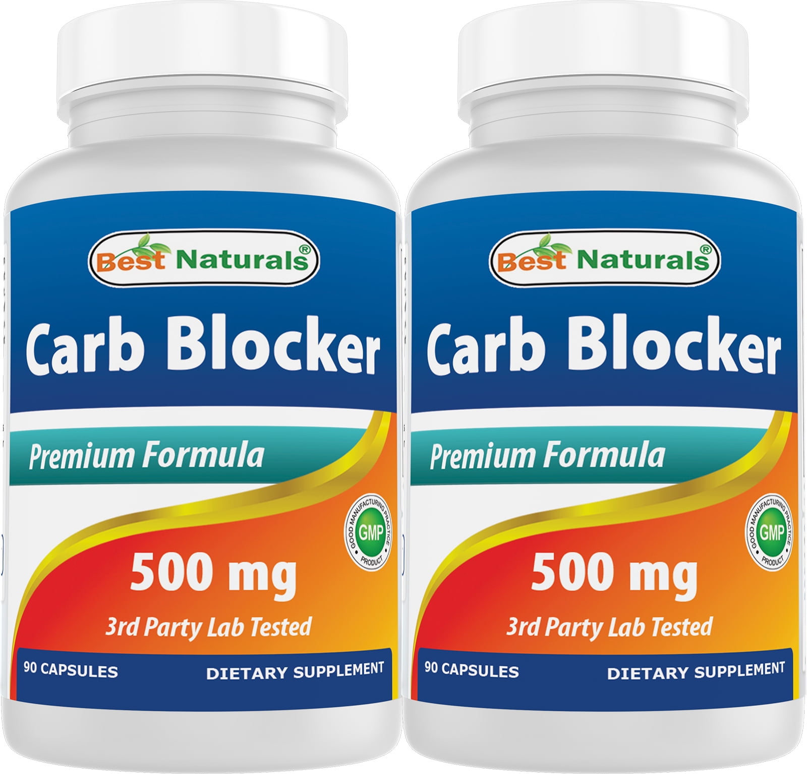 2 Pack Best Naturals Carb Blocker 500 mg 90 Capsules Weight Loss