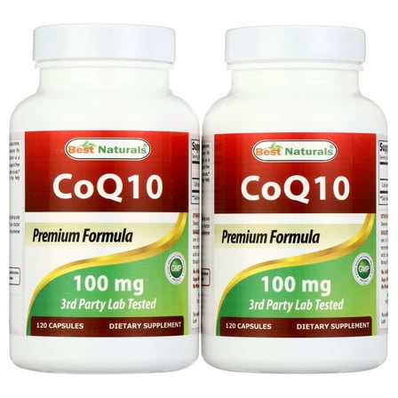 2 Pack Best Naturals CoQ10 100 mg 120 Capsules | Supports Cardiovascular Health