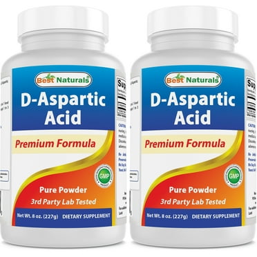2 Pack Best Naturals D-Aspartic Acid Pure 8 Oz Powder | Testosterone Booster