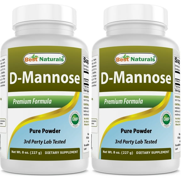 2 Pack Best Naturals D-Mannose Pure 8 Oz Powder | Urinary Tract Cleanse Supplement