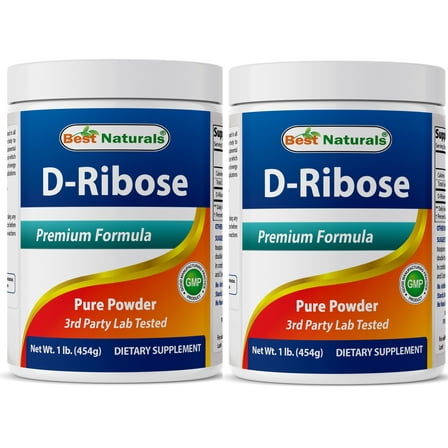2 Pack Best Naturals D-Ribose 1 Lb Powder (Total 2 Lb Powder)