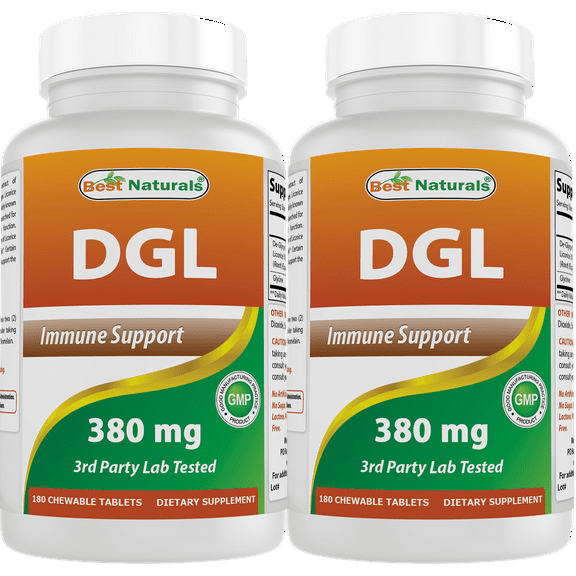 2 Pack Best Naturals DGL 380 mg 180 Tablets