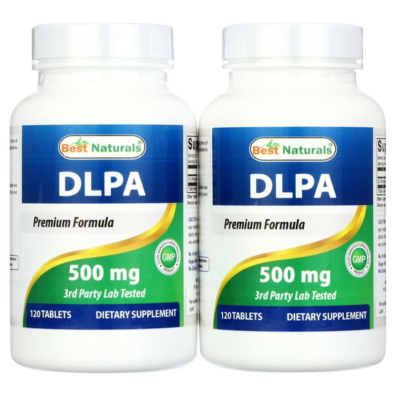 2 Pack Best Naturals DLPA 500 mg 120 Tablets