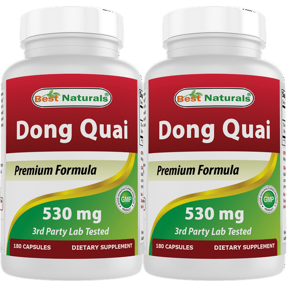 2 Pack Best Naturals Dong Quai 530 mg 180 Capsules