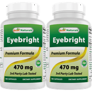 2 Pack Best Naturals Eyebright 470 mg 180 Capsules