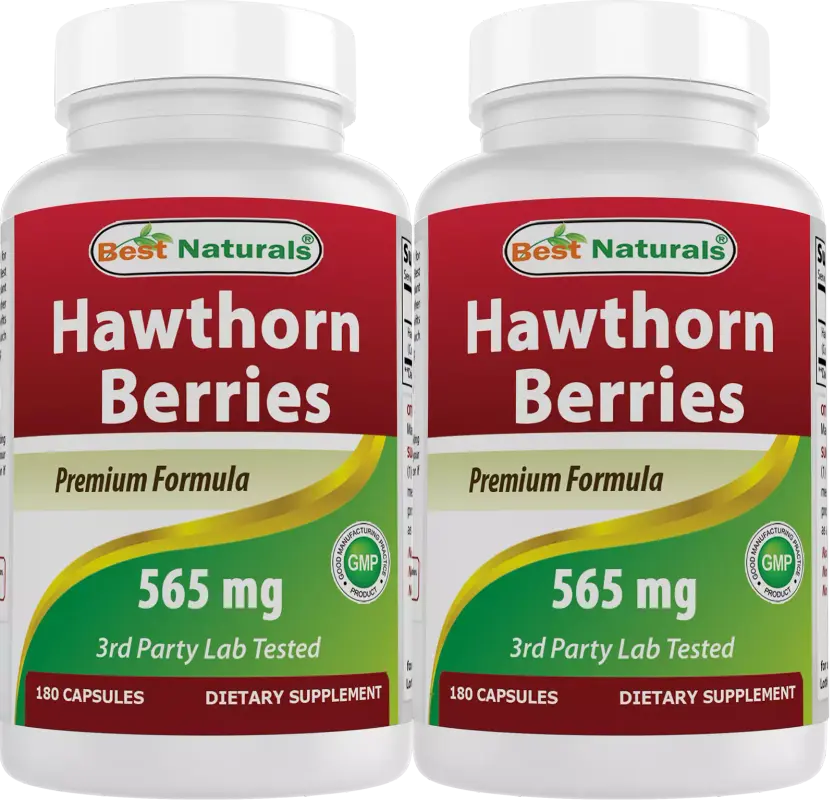 2 Pack Best Naturals Hawthorn Berry 565 mg 180 Capsules