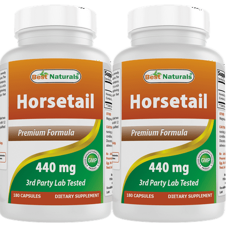 2 Pack Best Naturals Horsetail 440 mg 180 Capsules
