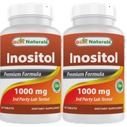 2 عبوة أفضل المواد الطبيعية Inositol 1000 mg 60 Tablets