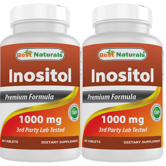 2 Pack Best Naturals Inositol 1000 mg 60 Tablets