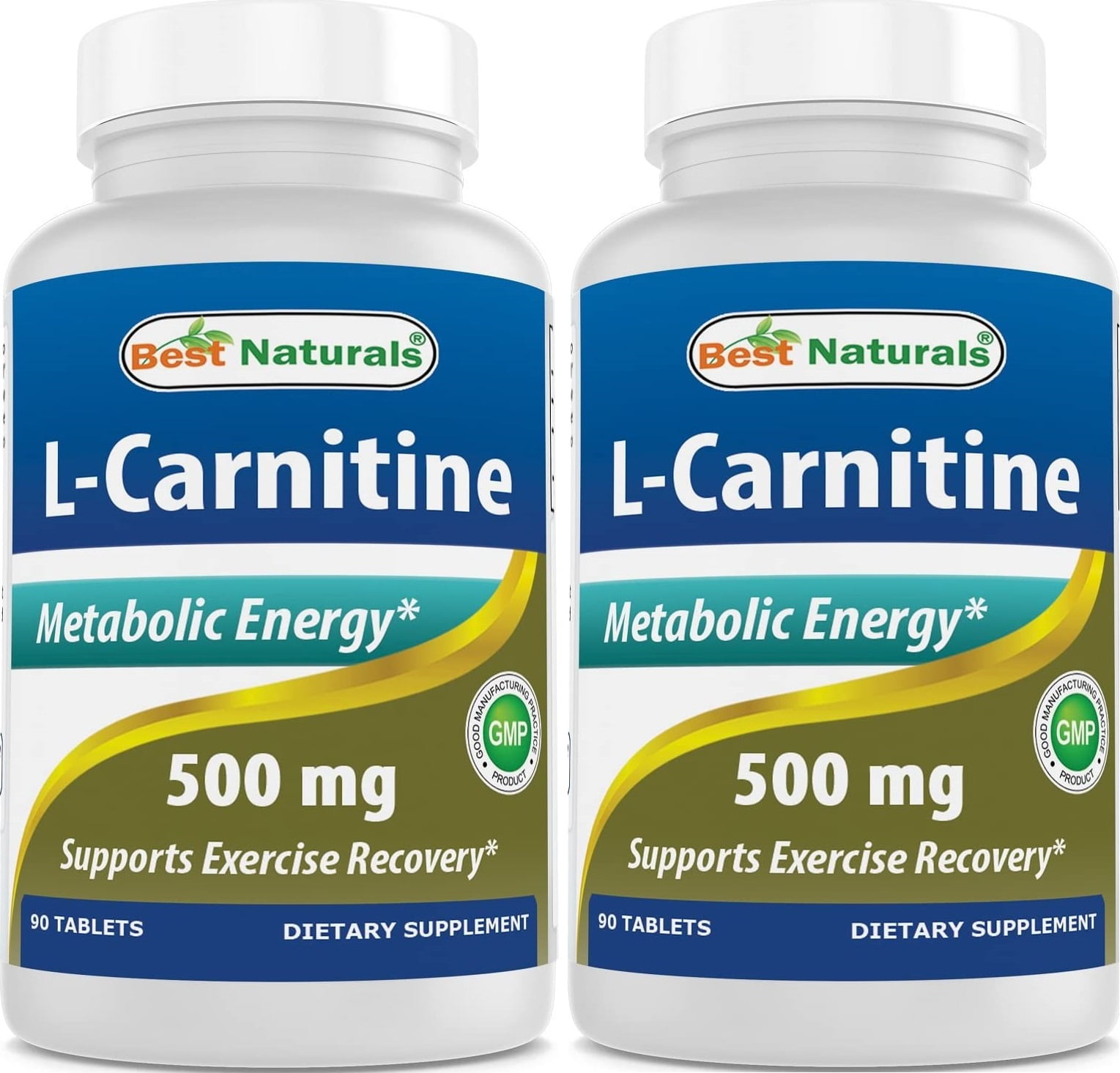 2 Pack Best Naturals LCarnitine 500 mg 90 Tablets