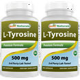 thumbnail image 1 of 2 Pack Best Naturals L-Tyrosine 500 mg 180 Capsules, 1 of 7