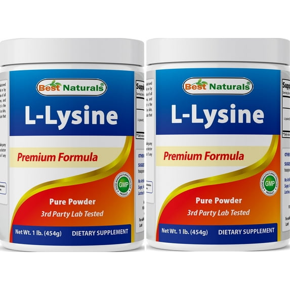 2 Pack Best Naturals Lysine Immunity Supplements, Powder