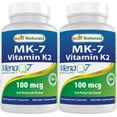 thumbnail image 1 of 2 Pack Best Naturals MK-7 Vitamin K2 100 mcg 120 Vegetarian Capsules, 1 of 7